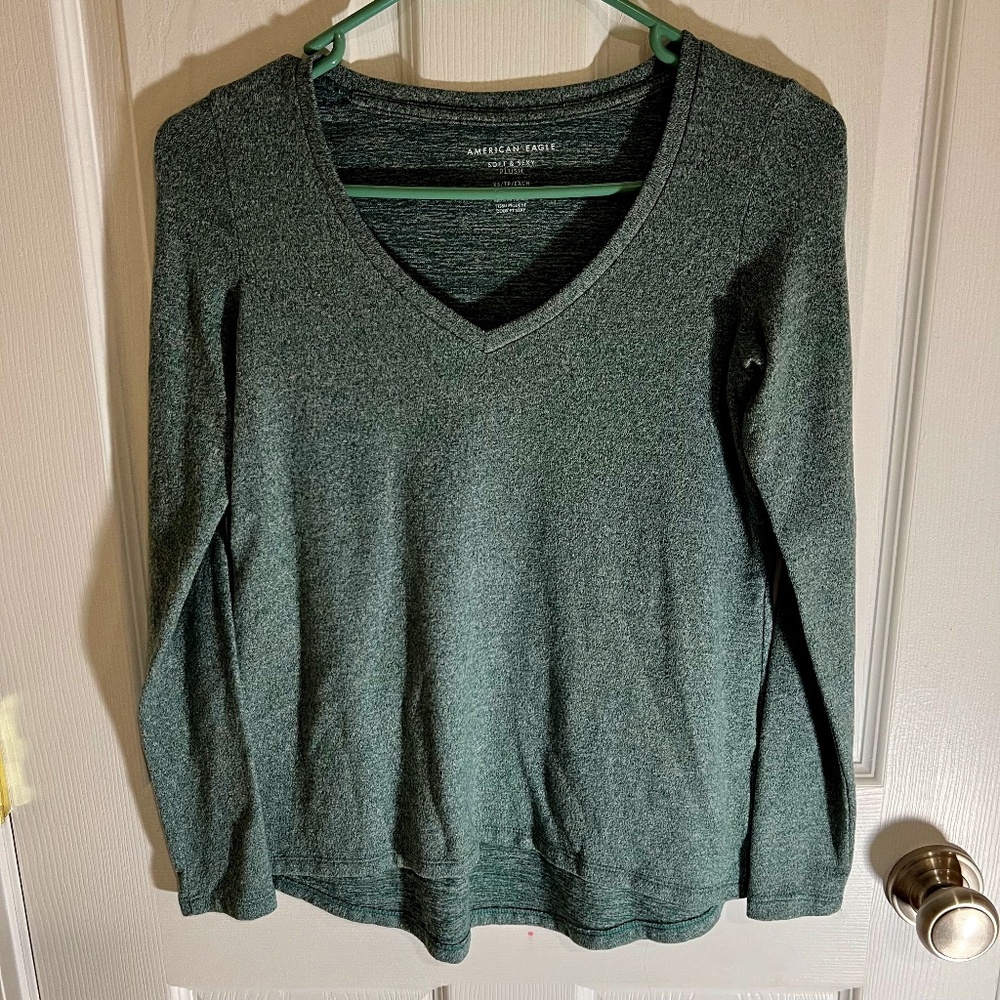 Dusty Green American Eagle Super Soft and Sexy Sweater Light